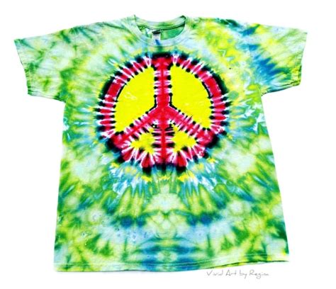 Electric Peace Tie Dye Peace Sign T Shirt Adult Sizes Tie Dye Etsy