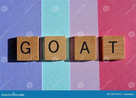 Goat Acronym In 3d Wooden Alphabet Letters Isolated On Colourful