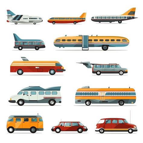 Premium Vector Set Of Transportation Vehicle