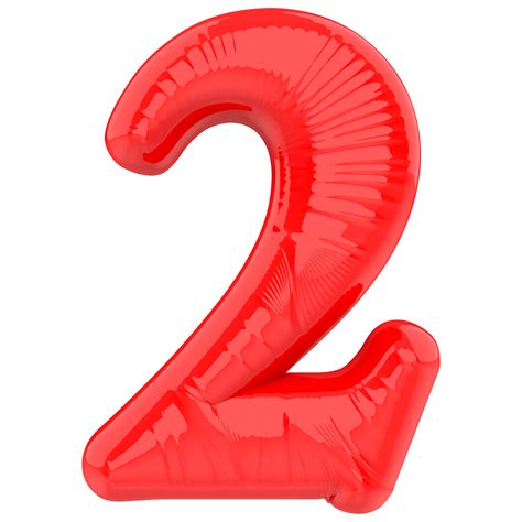 Number 2 Red 3d Render 46301614 Png