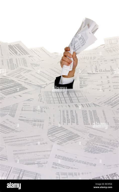 Stress From Red Tape And Paper Filing Stock Photo Alamy