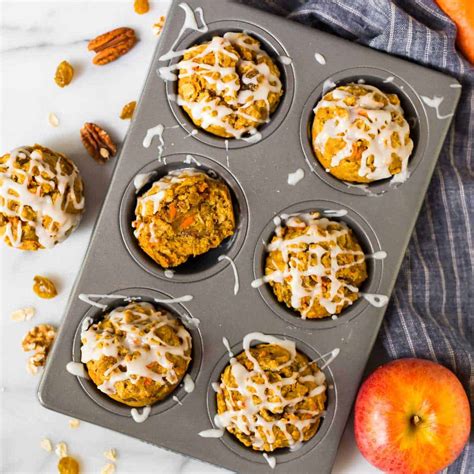 Apple Carrot Muffins With Oatmeal Healthy Easy Recipe