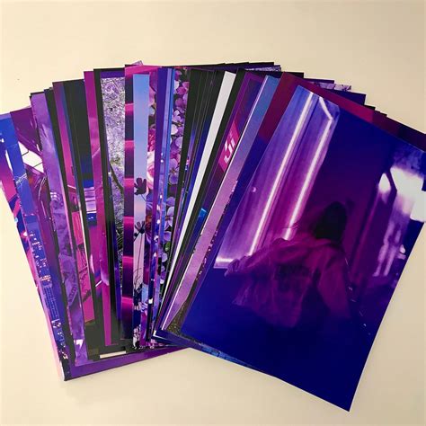 50pc Purple Aesthetic Glossy Photos Wall Collage Kit Wall Decor Trendy Room Decor College