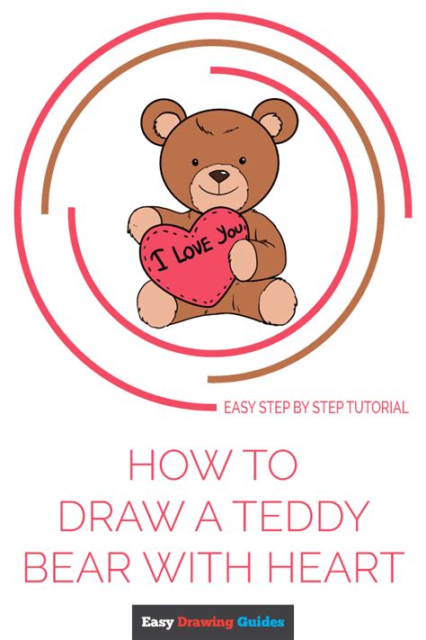 How To Draw A Cute Teddy Bear With A Heart Bear Teddy Heart Draw Drawing Easy Valentine Step