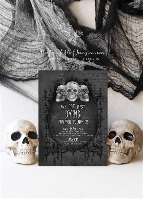 Adult Halloween Party Invitation Template Adult Halloween Etsy