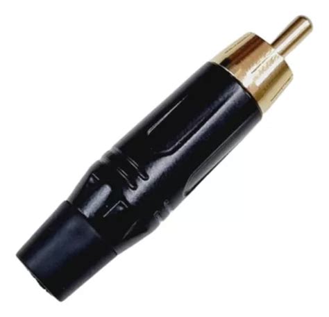 Conector Macho Macho MXT Plug Rca Macho Metal Profissional Preto