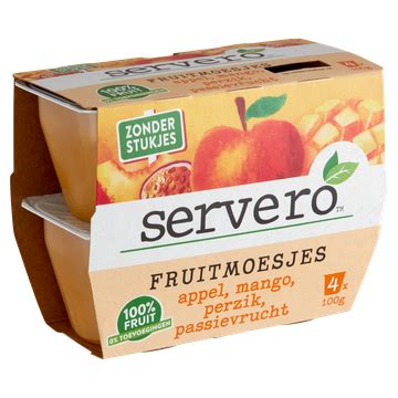 Servero Fruitmoesjes Appel Mango Perzik Passievrucht X G