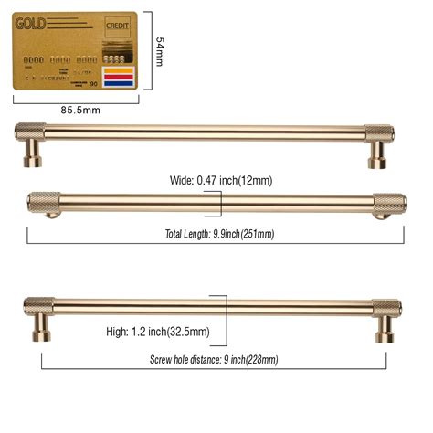 Amerdeco Pack Brushed Brass Knurled Cabinet Pulls Inch Mm Hole