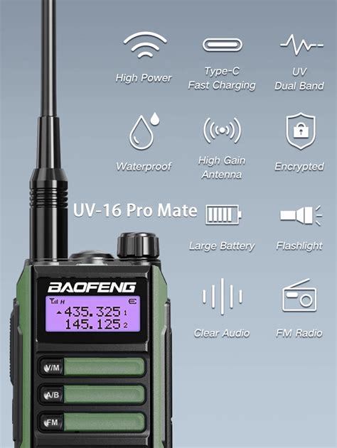 Baofeng UV 16 Long Range Handheld Walkie Talkie UHF VHF Dual Band Two