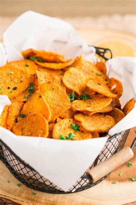 Sweet Savory Crispy Oven Baked Sweet Potato Chips