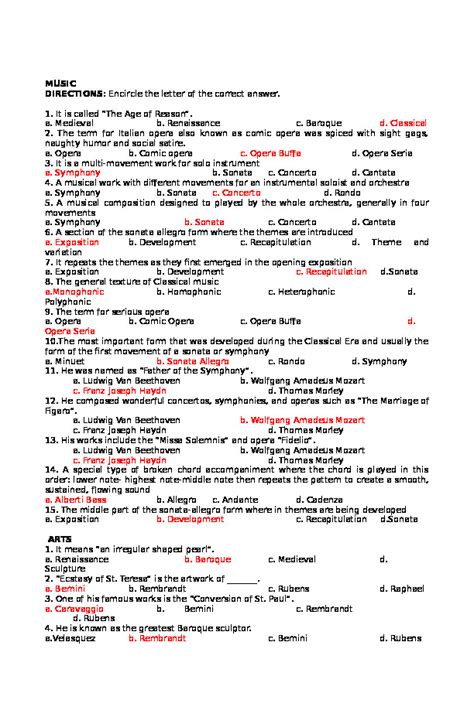 Second Periodical Test In Mapeh Grade 9 PDFCOFFEE