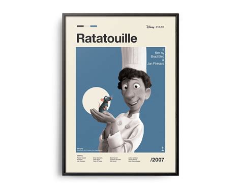 Ratatouille Vintage Movie Print Retro Movie Poster Midcentury Modern