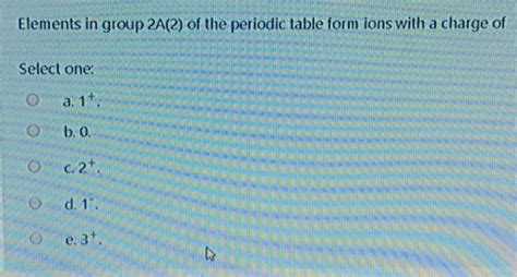 Solved D Elements in group 2A(2) of the periodic table form | Chegg.com