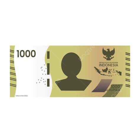 Uang Tunai Kertas 1000 Seribu Rupiah Terbaru Tahun Emisi 2022 PNG ...