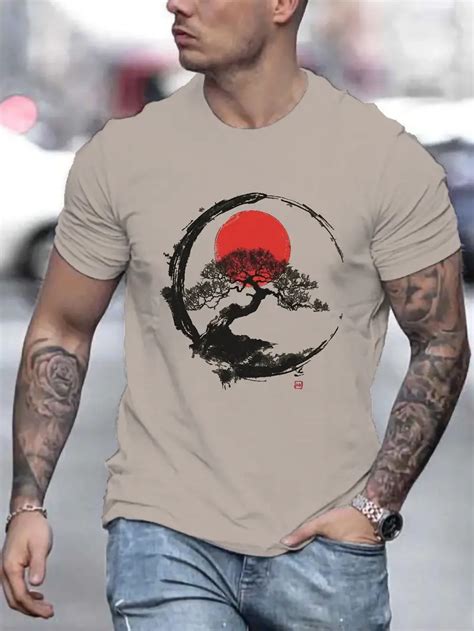 Plus Size Mens Traditional Sunset Graphic Print T Shirt Temu Ireland