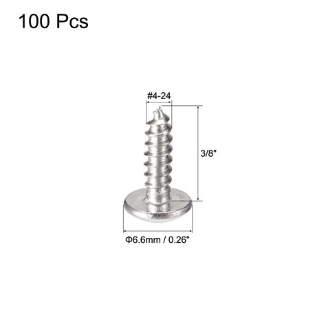 Uxcell 4 X 3 8 304 Stainless Steel Phillips Head Self Tapping Screws 100 Pack