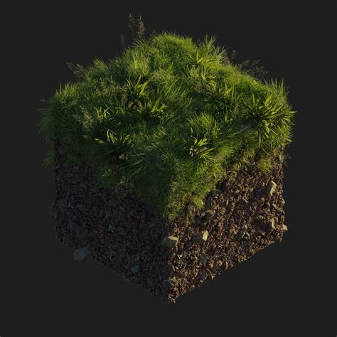 artstation realistic minecraft grass block