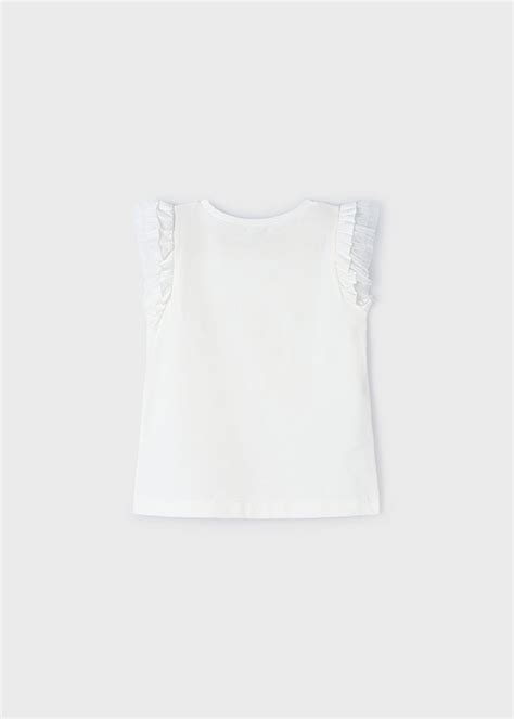 Camiseta flores tul niña M 3079 CRD NUDE MAYORAL Ana Hidalgo