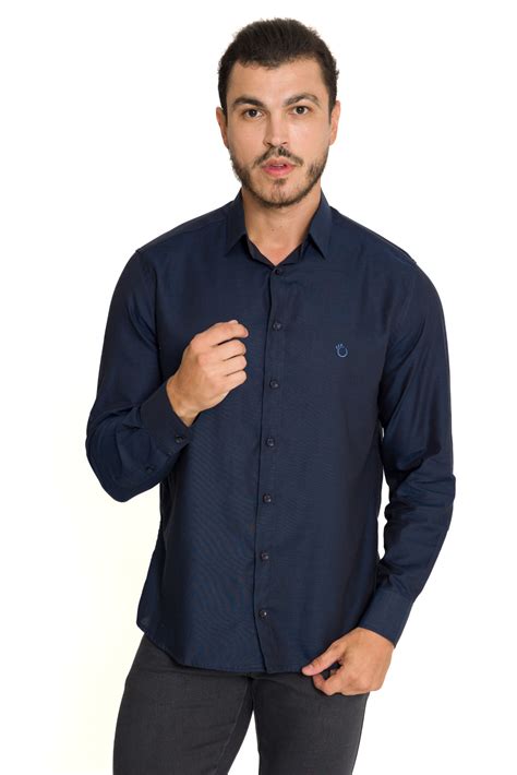 Compre Camisa Social Slim Masculina Olimpo Maquinetada Po Manga Longa