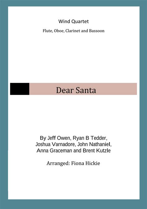 Dear Santa Arr Fiona Alice Hickie Sheet Music Anna Graceman