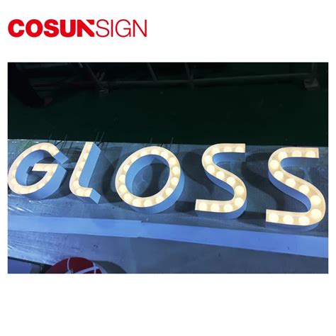 Led 3d Acrylic Name Board Design For Shop Bulb Light Sign