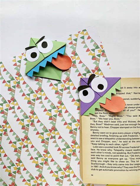 Monster Origami Corner Bookmarks Tutorial · The Inspiration Edit