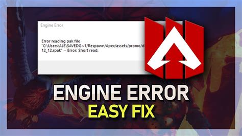 Apex Legends How To Fix Engine Error On Pc Youtube