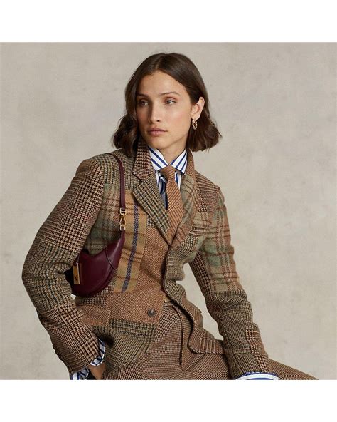 Ralph Lauren Patchwork Tweed Blazer Lyst