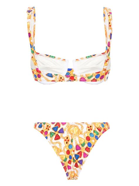 Reina Olga Brigitte Graphic Print Bikini Farfetch