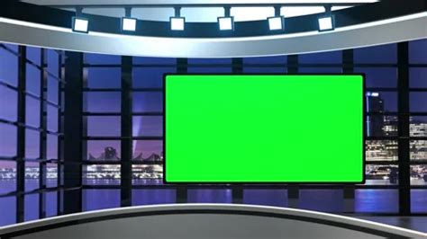 News TV Studio Set Virtual Green Scree Stock Video Pond5