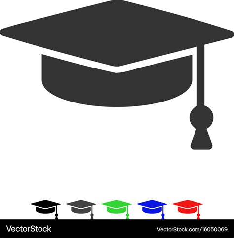 Graduation Cap Flat Icon Royalty Free Vector Image