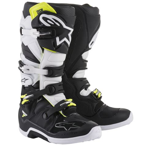 Bottes Cross Alpinestars Tech Black White Bottes Motoblouz