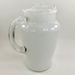 Vintage 1950s Gay Fad Studios Bartlett Collins Glassware Hand Painted Fruit Pitcher Etsy