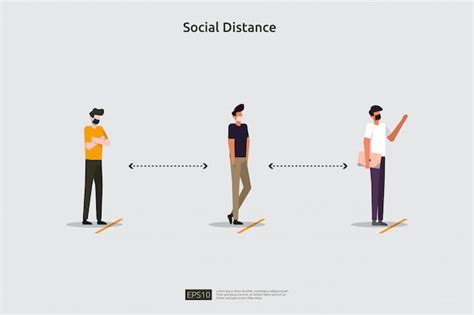 Premium Vector Social Distancing Prevention Illustration Concept