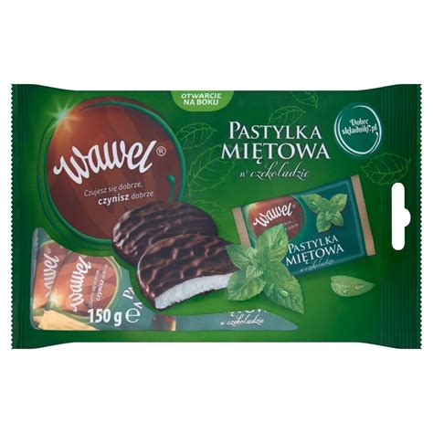 Wawel Pastylka miętowa w czekoladzie 150 g Zakupy online z dostawą do