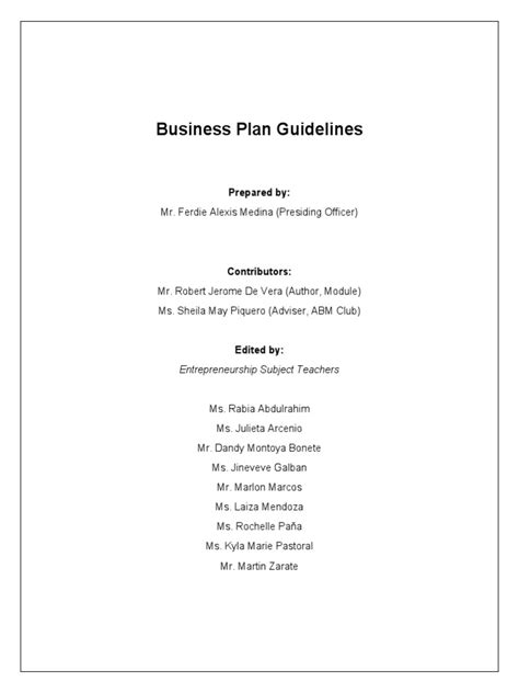 Business Plan Format | PDF