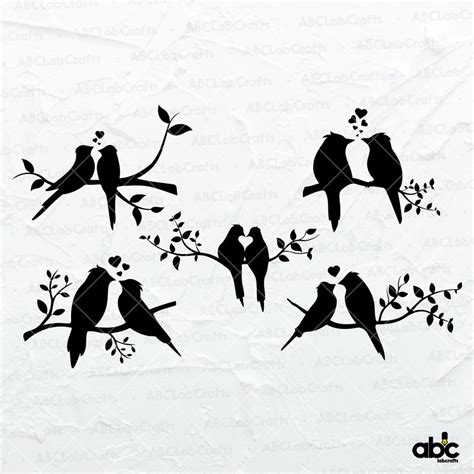 Love Birds Svg Bundle Love Birds Silhouette Birds Clipart Love Birds