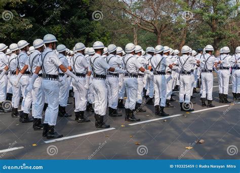 Kolkata Police Force At Red Road Parade Kolkata Editorial Stock Image