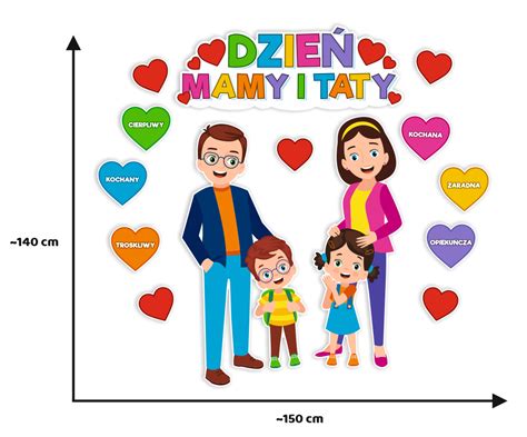 Dekoracja Dzie Mamy I Taty Rozmiar Xxl Szkolnenaklejki Pl