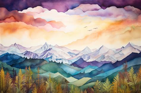 Gorgeous Sky And Soft Mountain Range Paint By Numbers