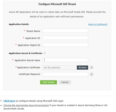 Microsoft Tenant Configuration In Admanager Plus