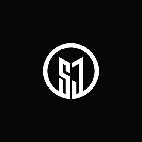 SJ monogram logo isolated with a rotating circle 4282768 Vector Art at ...