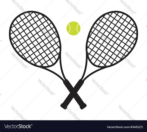 Crossed Tennis Rackets And Ball Royalty Free Vector Image