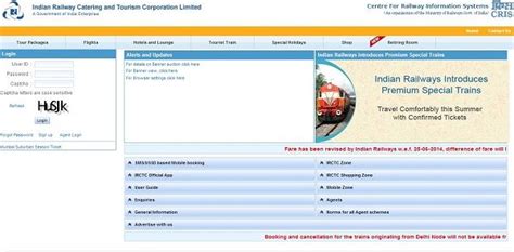 Guide To Irctc Login Page Pnr Status Check Irctc Registration