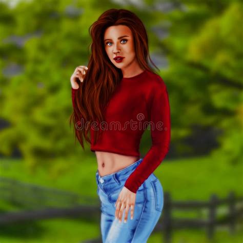 Sexy Girl Blue Jeans Stock Illustrations 203 Sexy Girl Blue Jeans