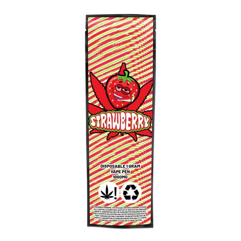 Strawberry Disposable Vape Mylar Bags Green Buddha Packaging