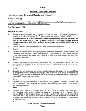 Fillable Online Stevens Gold Cse Form Monthly Progress Report