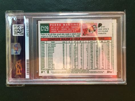 Topps Heritage Pedro Martinez Chrome Black Border Ref C Psa