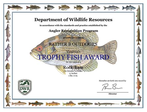 Trophy Freshwater Fish Awards | Virginia DWR