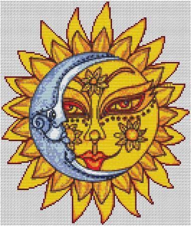 Sun And Moon Cross Stitch Pattern Moon Cross Stitch Pattern Moon